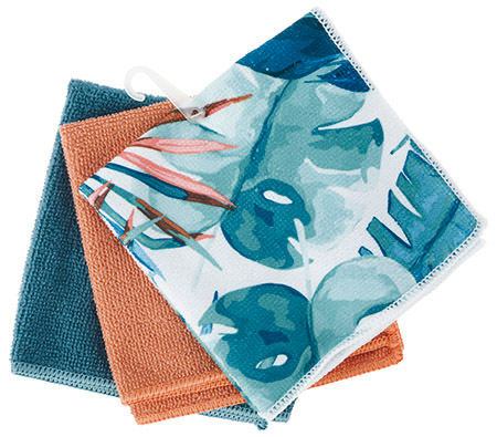 Mikrofasertuch, 3er Pack, orange/blau Mix