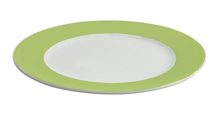 Teller flach Ø 21cm hellgrün, mit Fahne