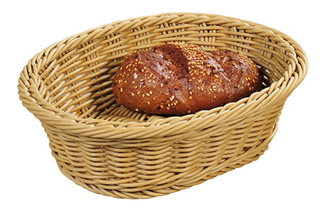 Brot-/Obstkorb natur, Kunststoffgeflecht