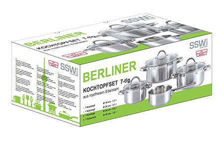 Topfset BERLINER 4-teilig, Edelstahl rostfrei