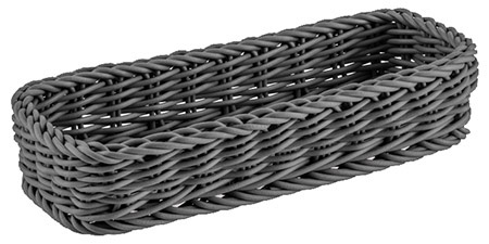 Besteckkorb lang, grau, 27 x 10 x H 5cm,