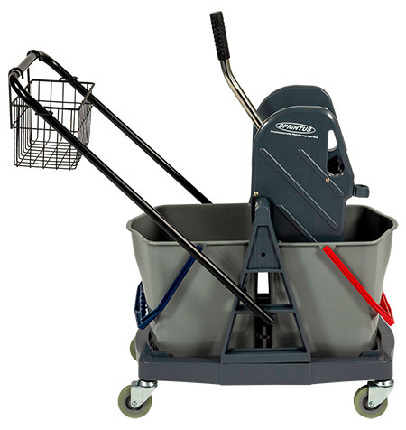 Doppelfahreimer mit Mopp-Presse, grau, Sprintus