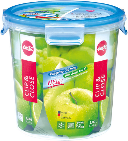 Frischhaltedose, rund 2,0 L, Clip&Close,