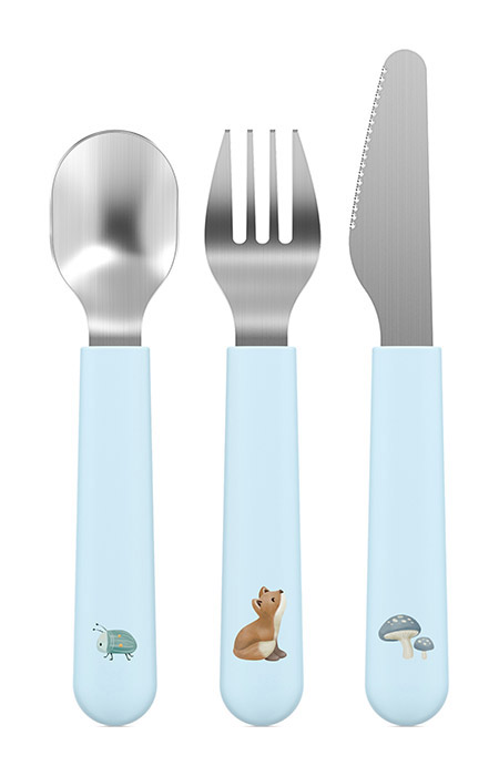 Kinderbesteck-Set 3tlg. Forest Friends blau