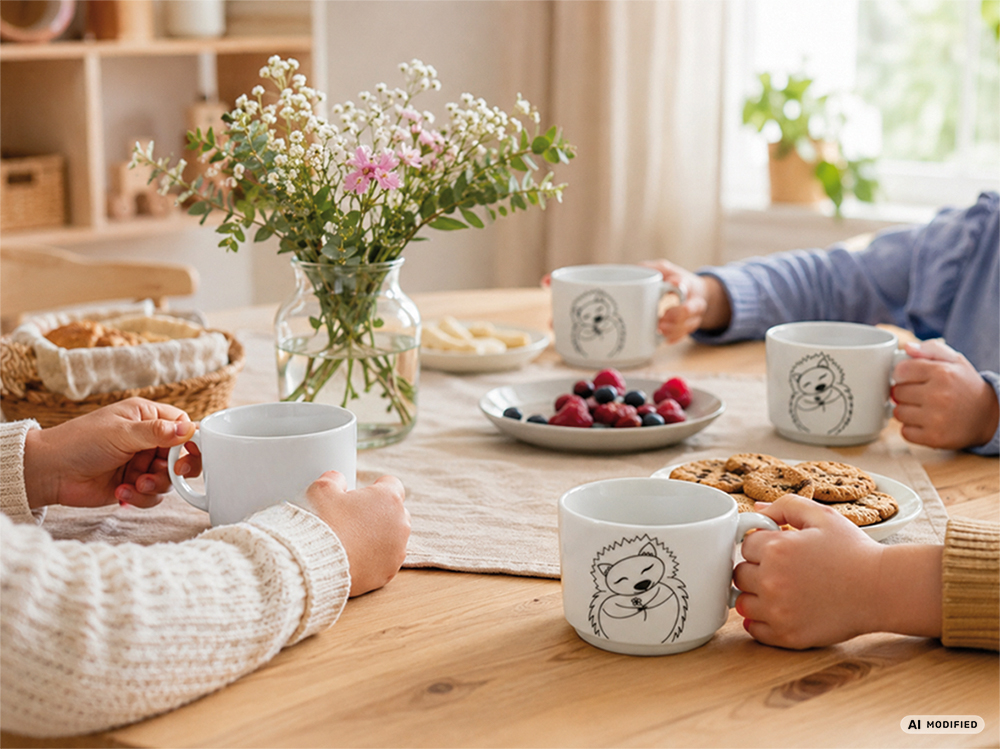 Obertasse 18cl, Motiv Igel, Waldbande