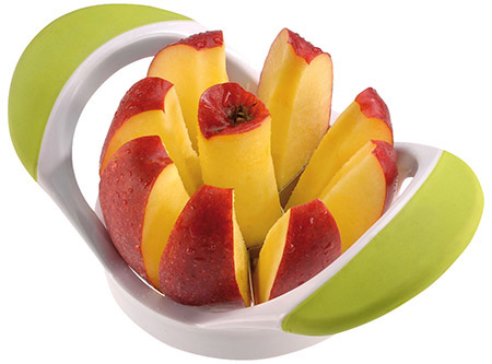Apfel-/Birnenteiler 8P grüne gummierte Griffe