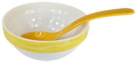Salat-/Servierlöffel, gelb, 23,5cm, SAN