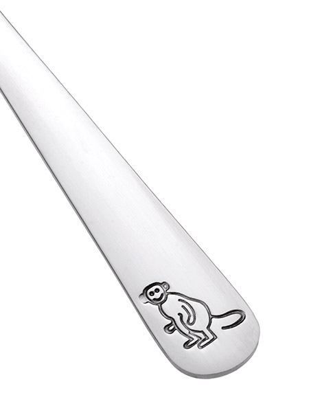 Kindergabel Zootiere, Affe L15,5cm, Chromstahl