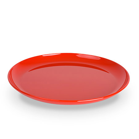 Essteller flach, 24cm, rot Polycarbonat