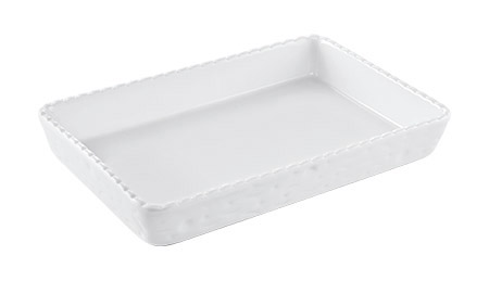 Back- und Auflaufform, rechteckig, Porzellan, weiß