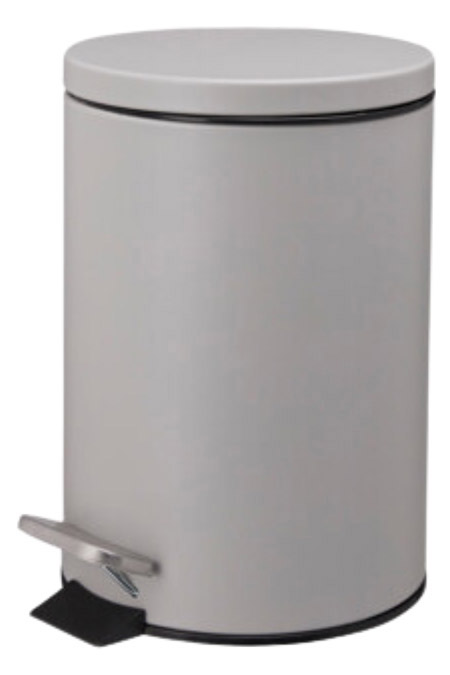 Kosmetik-Treteimer hellgrau, 3Ltr., Metallgehäuse