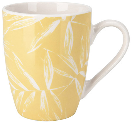 Kaffeebecher Bambus gelb, 330ml Porzellan,