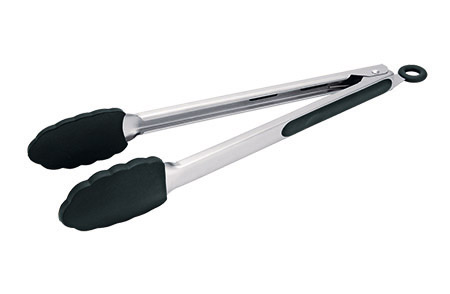 Küchenzange 25cm, schwarz, mit Kunststoffkopf