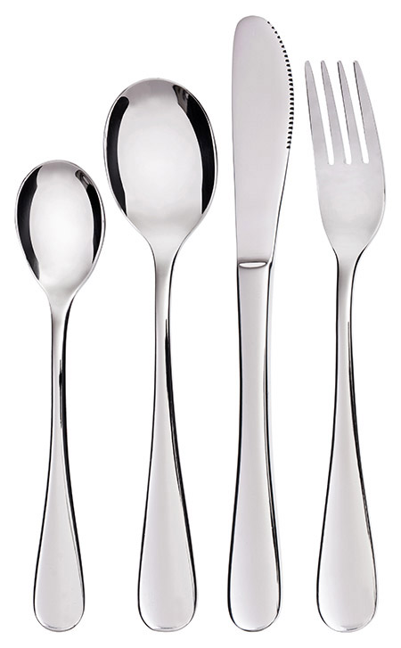 Kinderbesteck ohne Motiv, Chromstahl, poliert