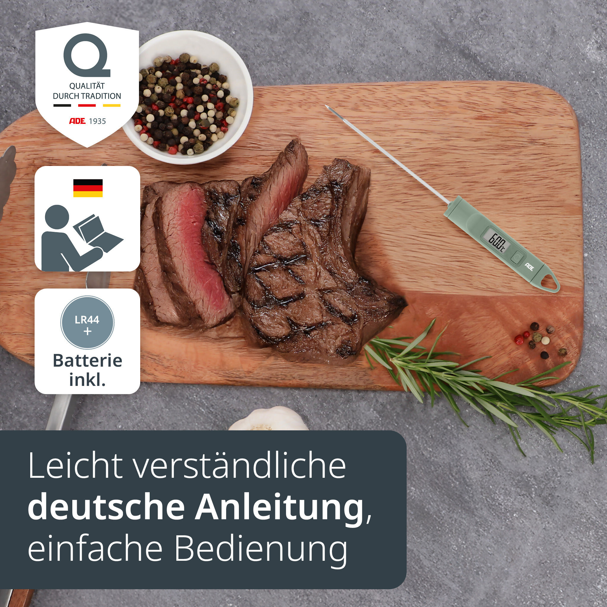 Digitales Küchenthermometer salbei -30°C b.+200°C