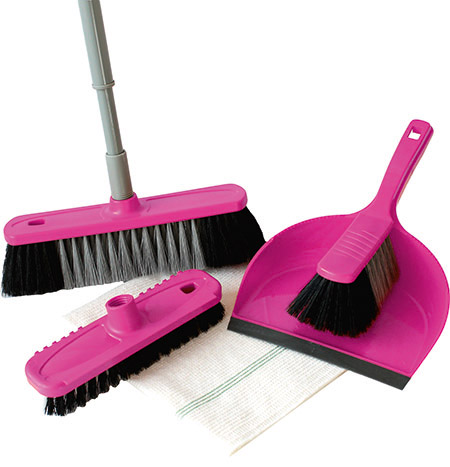 Kehr-Set, farbig gemischt, 6-teilig, Kunststoff,