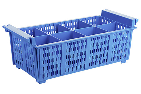 Besteckkorb, 8-fach, blau, Kunststoff PP