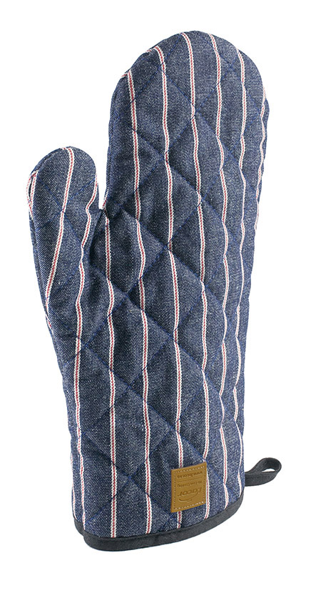 Backhandschuh dunkelblau gestreift, 30cm, einzeln