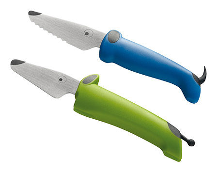 Messer-Set Hund 2-teilig, grün/blau