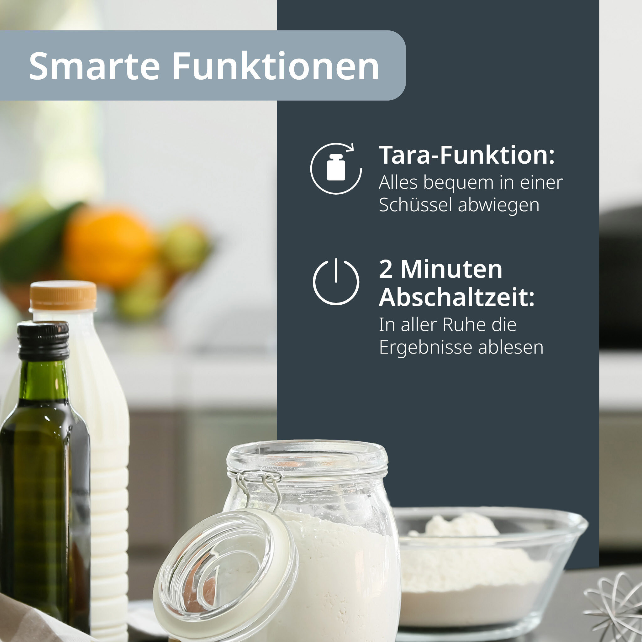 Glas-Küchenwaage Kyra hellblau Wiegebereich 10kg