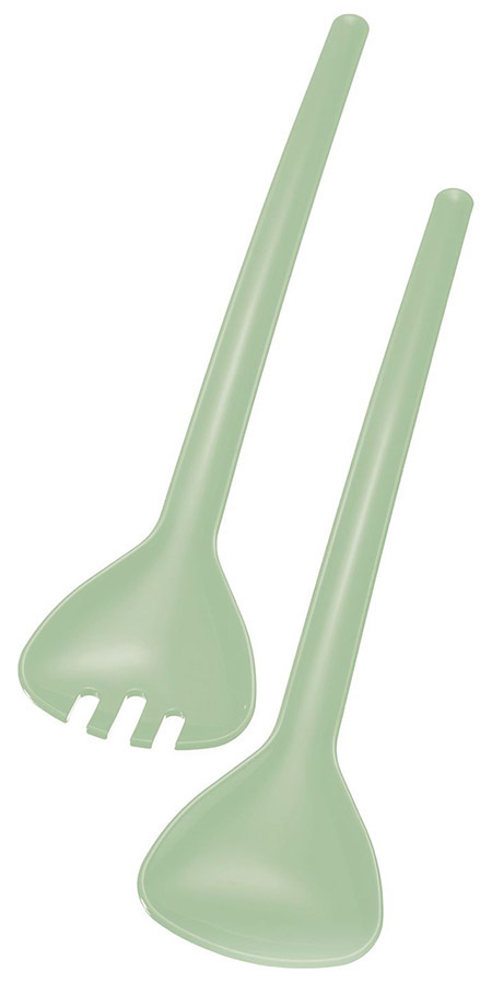 Salatbesteck-Set 2-teilig, grün, Länge 26cm,