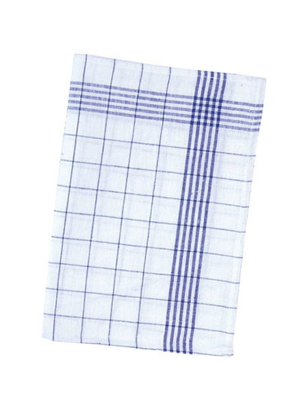 Halbleinen-Geschirrtuch, blau kariert, 200g/m²