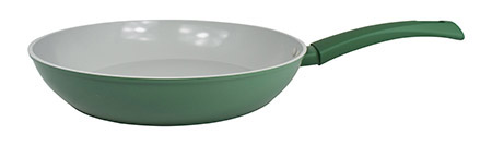 Bratpfanne grün, mit grauer Keramik-