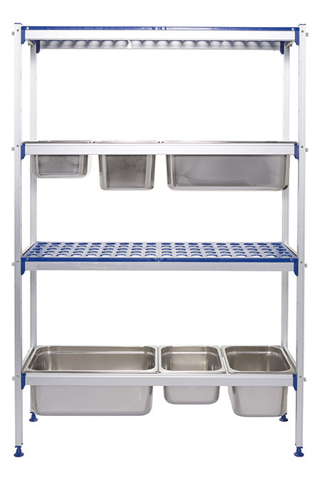 Aluminium-Regal, B1120 xT355 xH1685cm