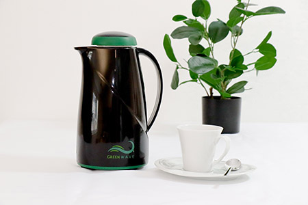 Isolierkanne 1L, Green Wave schwarz, helios