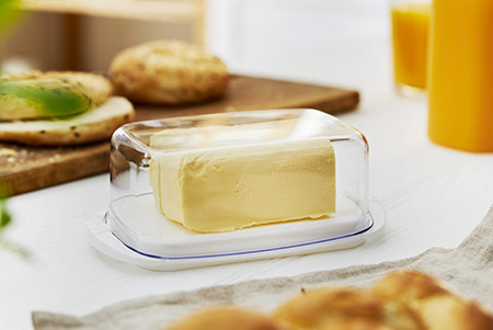 Butterdose, weiß, Kunststoff SAN