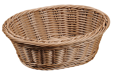 Brot-/Obstkorb taupe, Kunststoffgeflecht