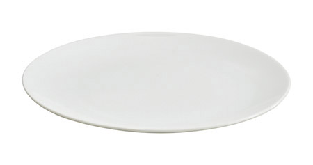 Teller flach Ø 21cm weiß, ohne Dekor