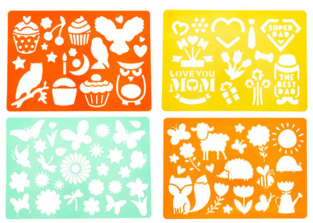 Zeichenschablonen 4er Pack, MIX 18x26cm