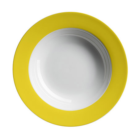 Teller tief 21,5cm COLORATA, gelber Rand