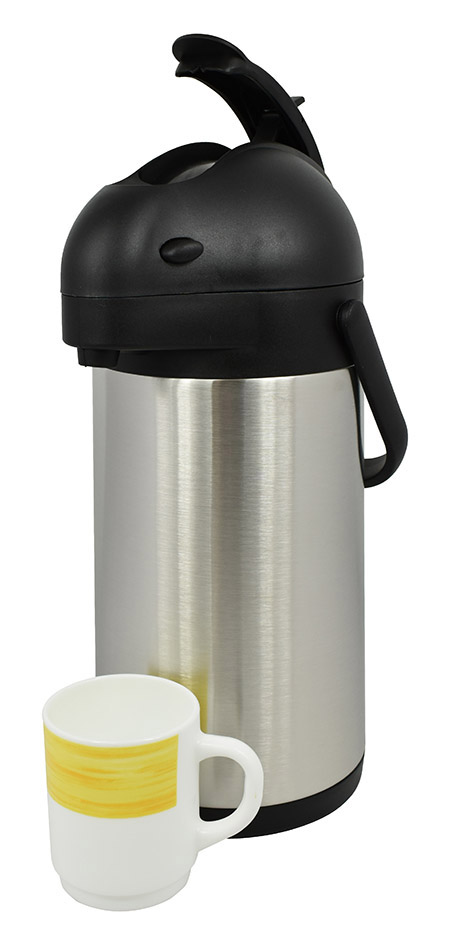 Isolier-Pumpkanne, 2,2L, Edelstahl, mit Pumphebel