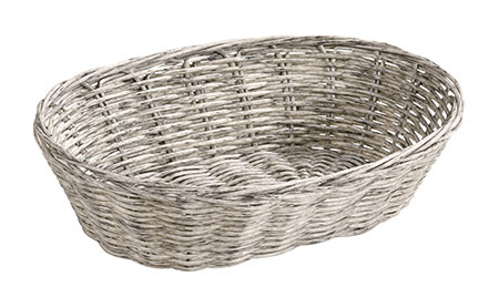 Brotkorb grau, oval, 24x20x6cm,