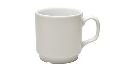 Henkelbecher 20cl weiß, ohne Dekor