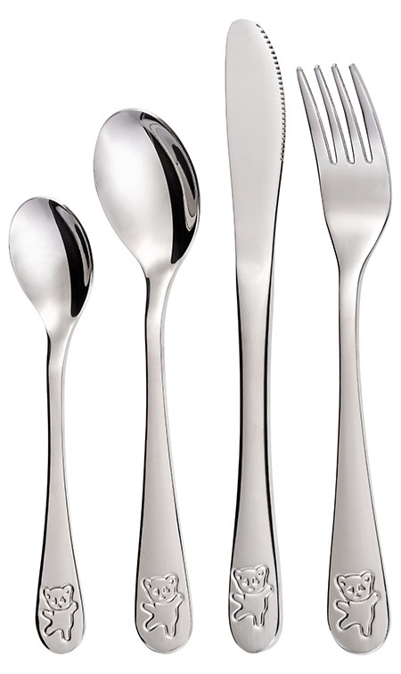 Kinderbesteck Teddy, Chromstahl