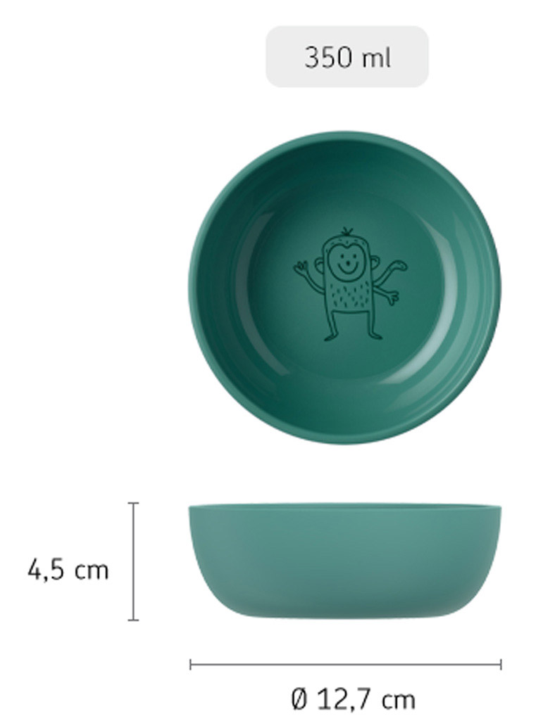 Kinderschale Ø 12,7cm, 0,30l, deep turquoise, Affe