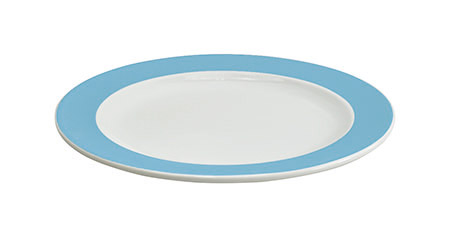 Dessertteller Ø 19cm hellblau, mit Fahne