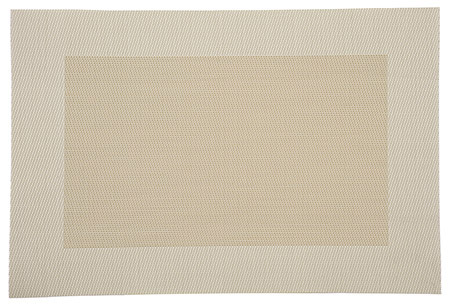 Platzmatte beige mit Rand Kunststoffgeflecht (PVC)