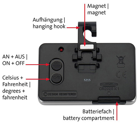 Digitales Raum-/Kühlschrankthermometer