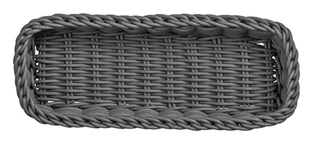 Besteckkorb lang, grau, 27 x 10 x H 5cm,
