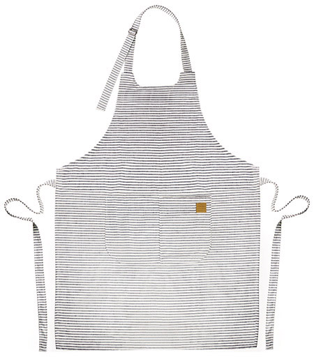 Latzschürze, dunkelblau, gestreift, L83cm x B69cm