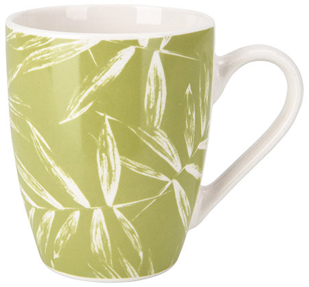 Kaffeebecher Bambus grün, 330ml Porzellan,