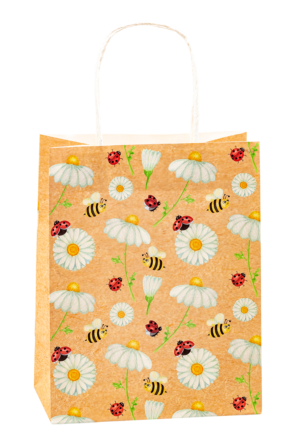 Geschenktasche Blumen, natur 18x10xH23cm, DIN A5