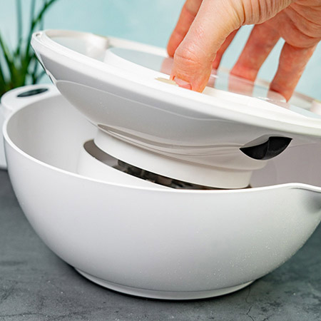 Küchenwaage mit Schüssel, analog, weiß, BPA-frei