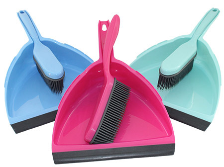 Gummi-Kehrgarnitur, Trendfarben, 2tlg, Kunststoff,