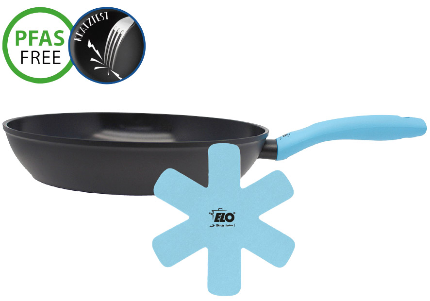 Bratpfanne Colorio hellblau, 28cm mit Stapelschutz