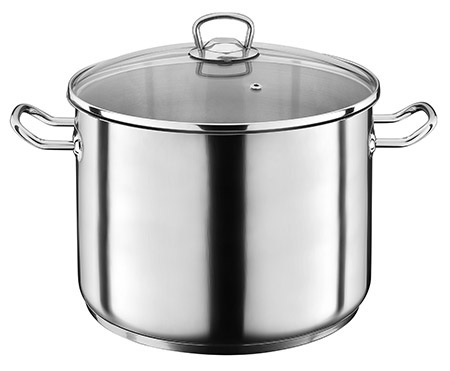 Kochtopf BIG mit Glasdeckel, Ø 26cm, 10Ltr.,